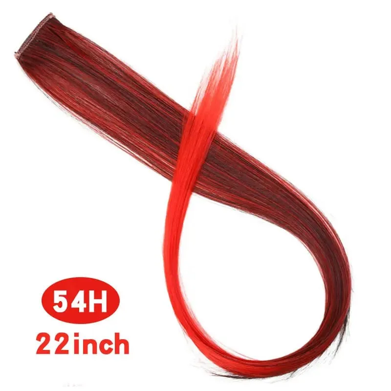 Fashion Color Hair Pieces Hanging Ear Dye Hair Extensions Color Strips One Clip Long Hair Extensions for Woman Daily Use