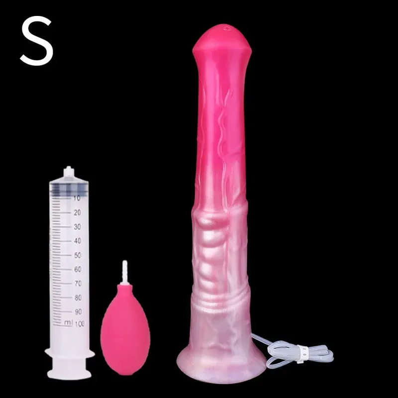Large Squirting Horse Dildo Silicone Anal Plug Female Masturbator Prostate Massager Long Penis Adult Sex Toys for Women Men