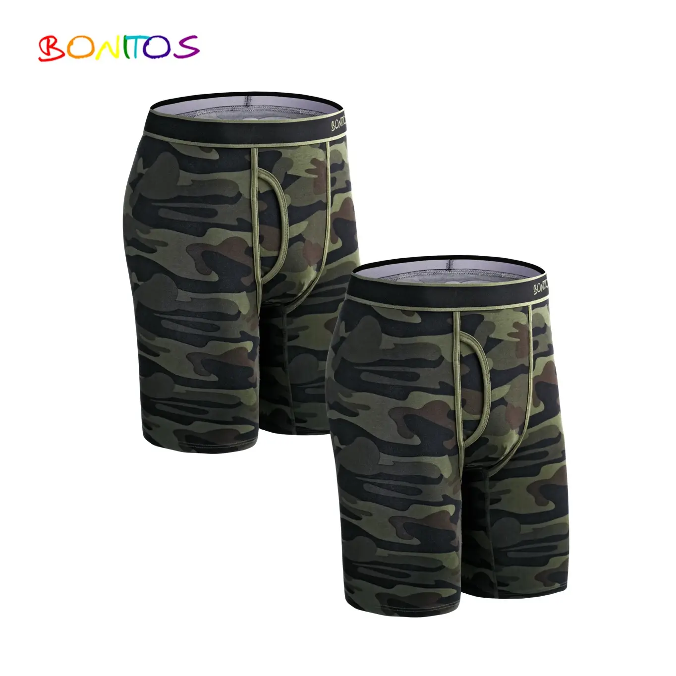 2pcs Pack ขายาวกางเกงขาสั้นผู้ชายกางเกงชุดกางเกง Homme Boxershorts ลื่นชุดชั้นในสำหรับชายผ้าฝ้ายชายเซ็กซี่ชุดกล่อง GYM
