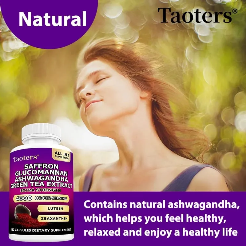 Saffron Supplements with Ashwagandha - Mood Balance Stress Relief & Mental Clarity – Cortisol Support for Women & Men