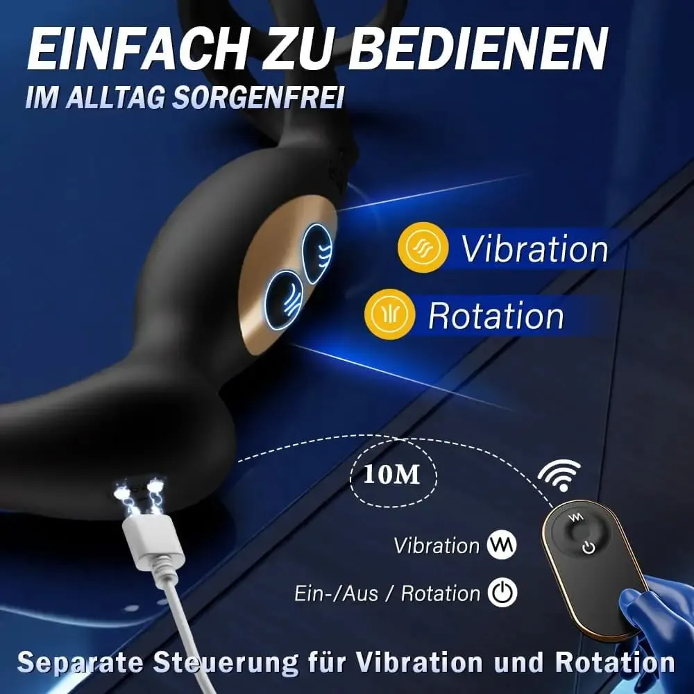 Anal Vibrator Male Sex Toys for Men Prostate Massager With Penis Ring Remote Anal Toy Adults Product Butt Plug for Women Gay — image 6