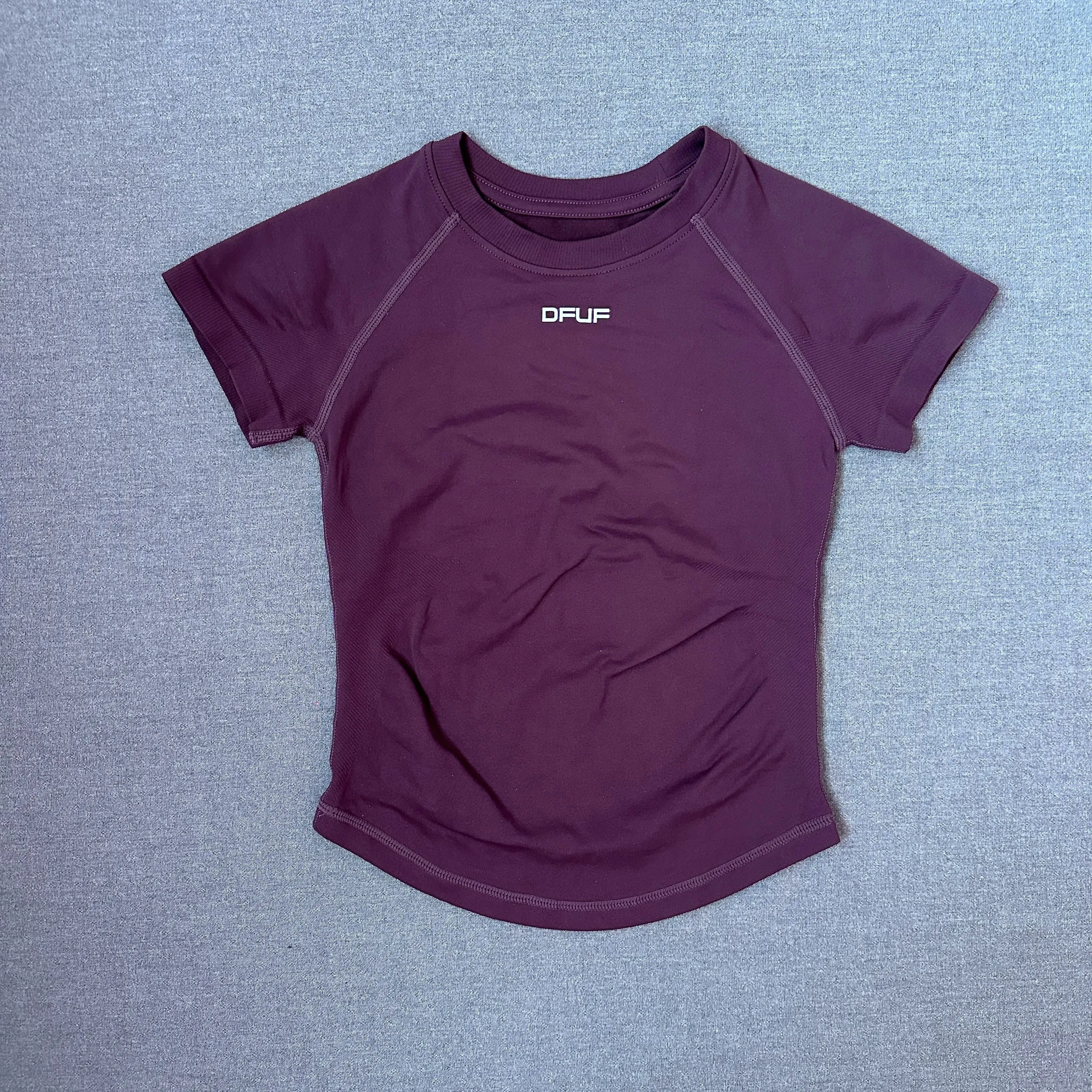 Women Elastic Slim Short Sleeve T-Shirt Soft Breathable Casual Top for Gym Yoga Jogging Fitness Daily Wear