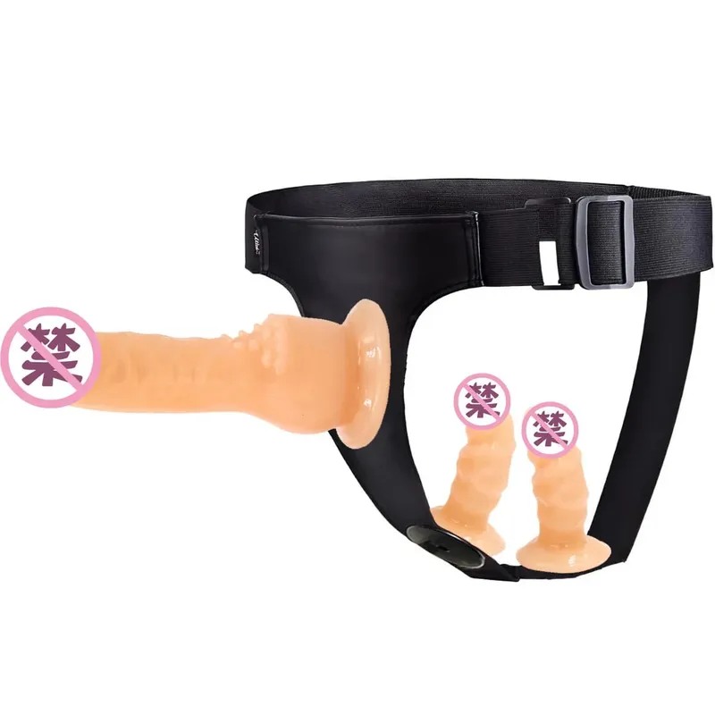Factory Direct Triple - Prong Lesbian Strap - on: Leather Pants Wear with Realistic Dildos Adult Erotic Wholesale Sex Toys — image 8