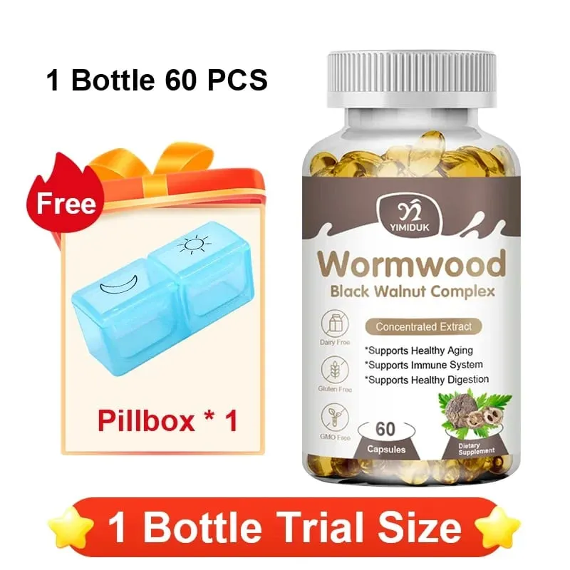 High Potency Parasite Cleanse Capsules Wormwood Black Walnut Supports Intestinal Cleansing Detox & Gut Health for Adults