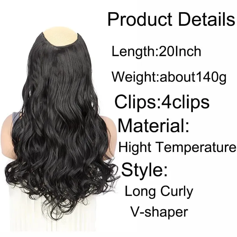 20Inch Synthetic Long Curly Clip In Hair Extensions High Temperature Heat Resistant Fiber Hairpieces for Women Daily Party