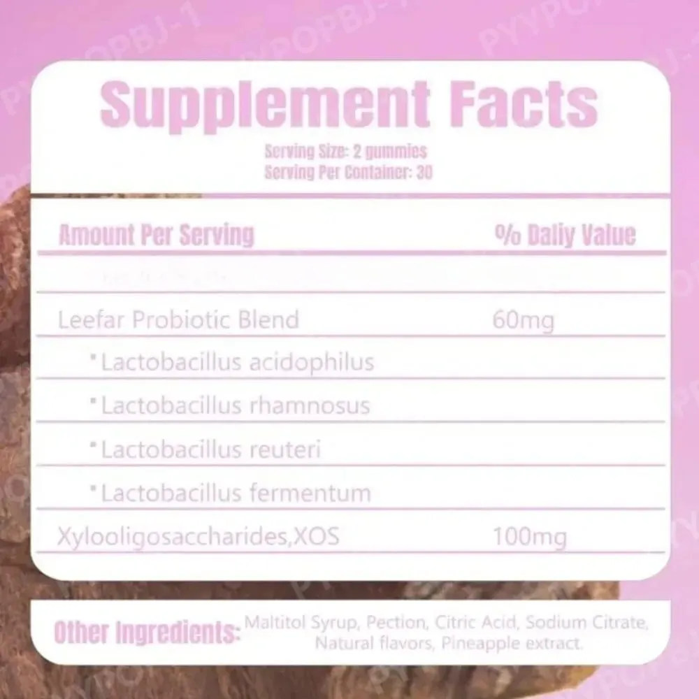 Women’s Probiotic Gummies with Prebiotics Pineapple Flavor Vegan Daily Supplement Digestive Friendly Formula 60 Count