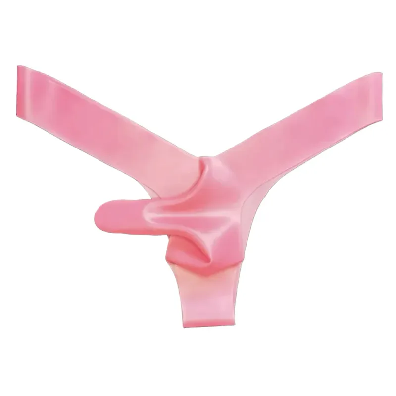 Mens Latex Foam Soft G-strings Sexy Lingerie Underwear Rubber Elephant Nose Pouch Thongs Man Sheer Exotic Panties