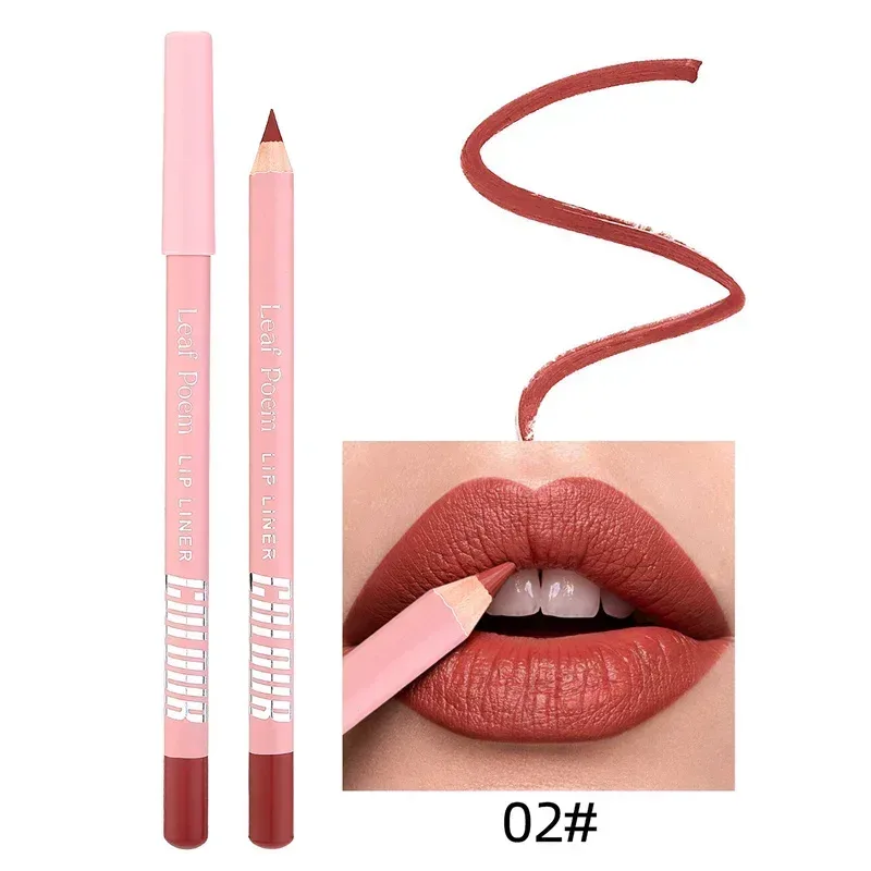 Delineador de labios mate resistente al agua de 12 colores, delineador de labios duradero a prueba de manchas, fórmula sin transferencia, maquillaje de lápiz labial de contorno preciso
