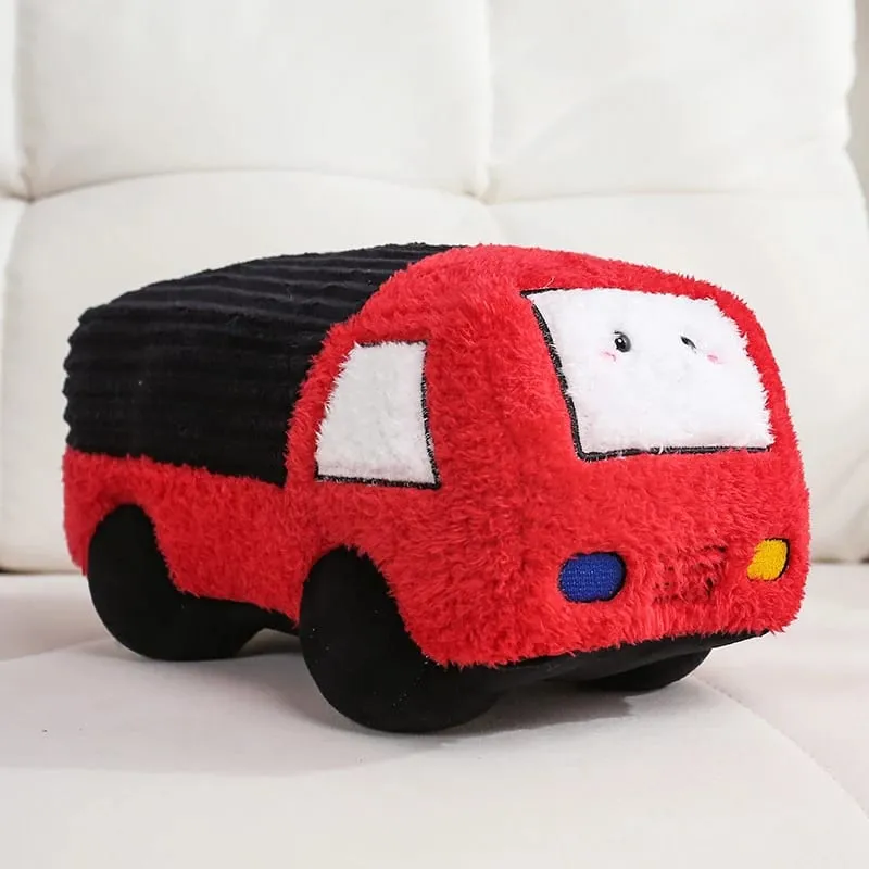 Cute Cartoon Fire Truck Ambulance Taxi Train Plush Pillow Stuffed Soft Plush Toys Funny Police Cars Tanks Planes Plushie Doll