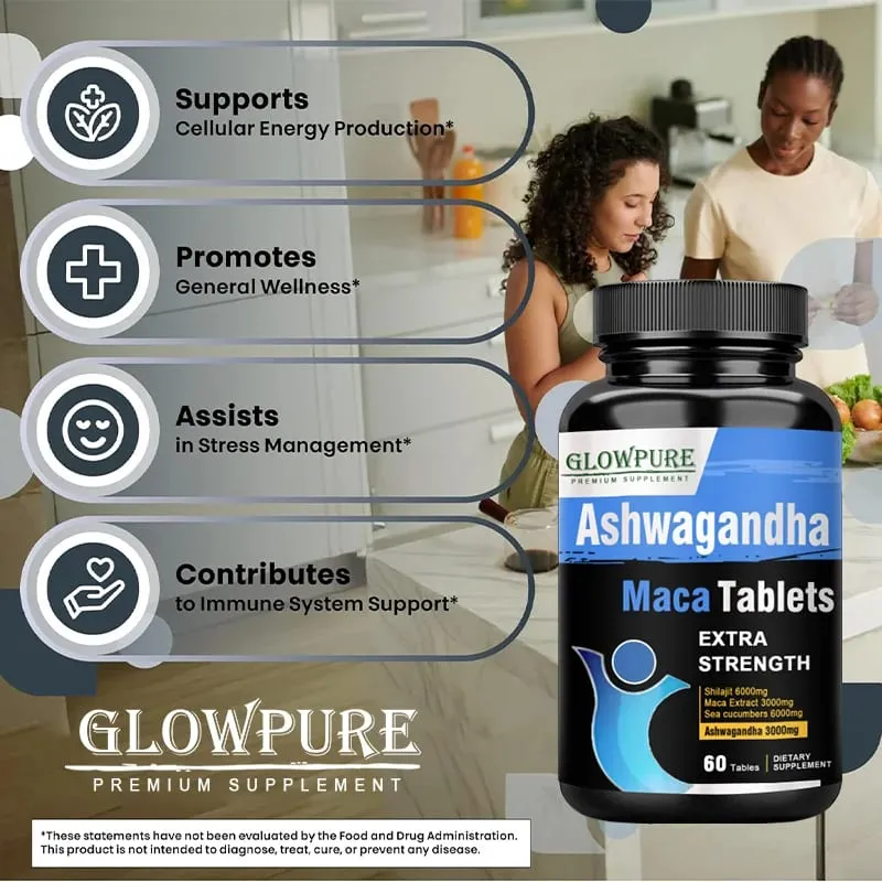 Powerful Herbal & Marine Blend Vitamin for Men Energy Male Vitality and Overall Wellness Enhancing Supplement