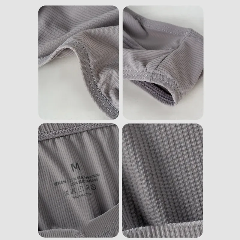 Eis Seide Tangas Männer Sexy Unterwäsche Weiche Rippen G-string Atmungsaktive Unterhose Nahtlose Höschen Männliche Dessous Ausbuchtung Beutel Briefs