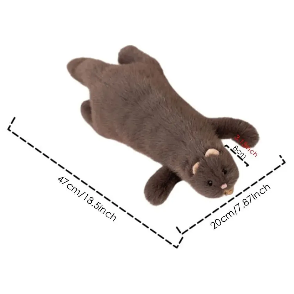 Soft Plush Ferret Plush Pillow Cute Expression Dense Stitching Long Ferret Cushion Fluffy Texture Stuffed Ferret Toy Long Body — image 7