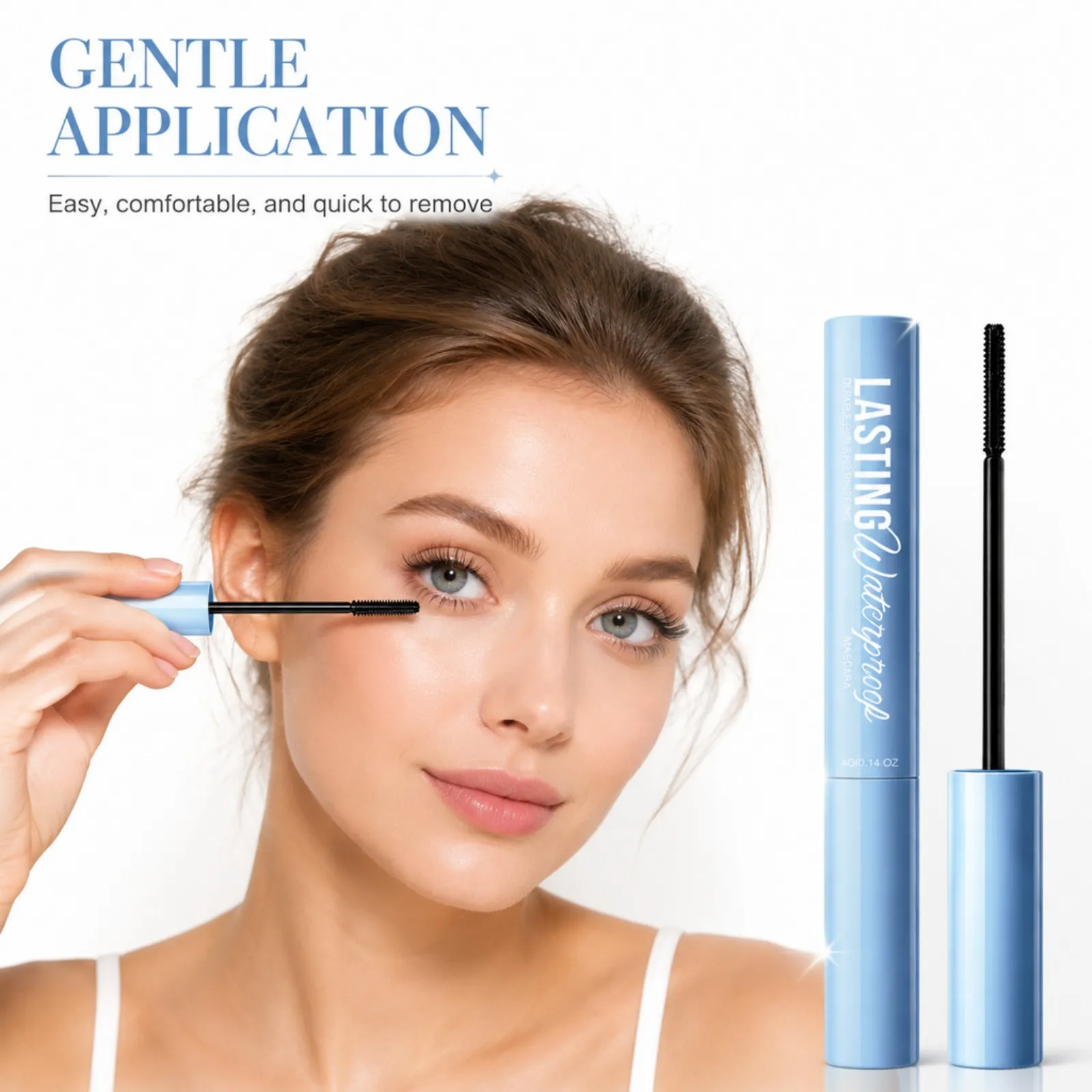 Curling Mascara Long Lasting Waterproof Smudge Proof Volumizing Eye Makeup Nourishing Formula Black Silk Fibre Mascara 4g