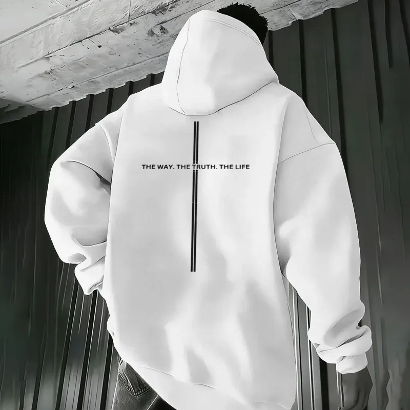 Christianity Jesus Men Women Hoodies Luminous Style Letter "The Way The Truth The Life" Casual Hoody Unisex Bible Verses Hoodie — image 12