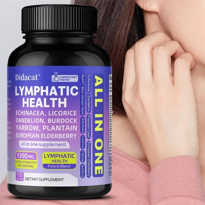 Natural Lymphatic Health Capsules Detox Cleanse Bawasan ang Puffiness Water Retention Support Thyroid Health & Immune Defense