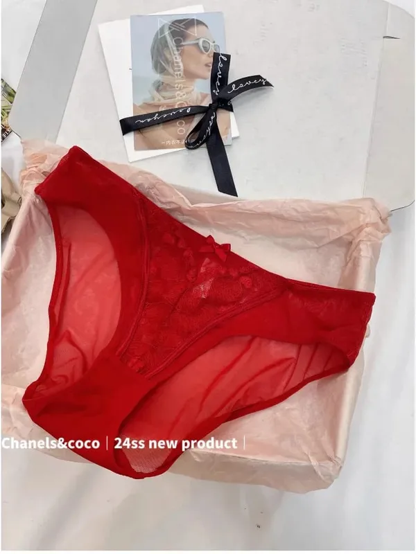 Festive Lingerie Set Christmas Gift Pure Desire Wireless Bra & Knickers Anti-Side Boob Support for Full & Petite Bust MOYISU