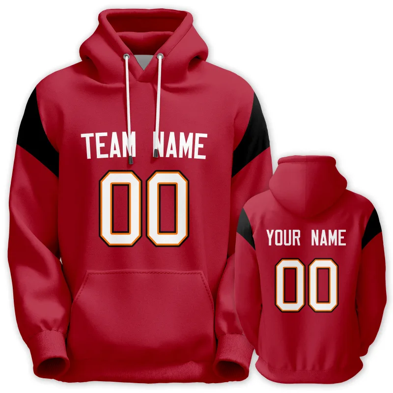Men's Custom Football Hoodie Personalized Printed Team Name Number Sweatshirt Game Day Pullover Gift