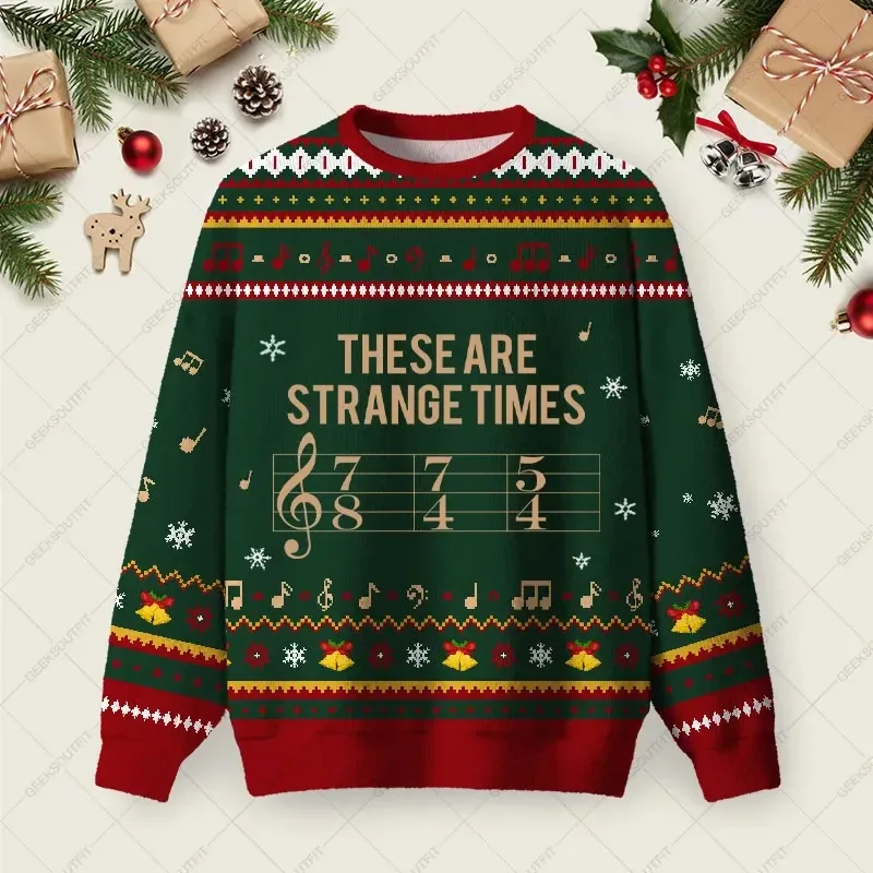3D Print Gingerbread Man Graphic Sweatshirts Funny Santa Claus Ugly Christmas Sweater Unisex Xmas 2026 Pullover Casual Clothing