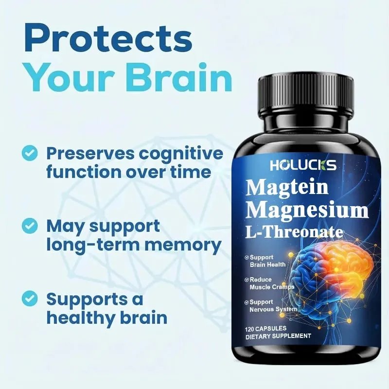 Magnesium L-Threonate Supplement Support Brain Health Nerve Function Muscle Strength Relieve Stress for Deep Sleep — image 2