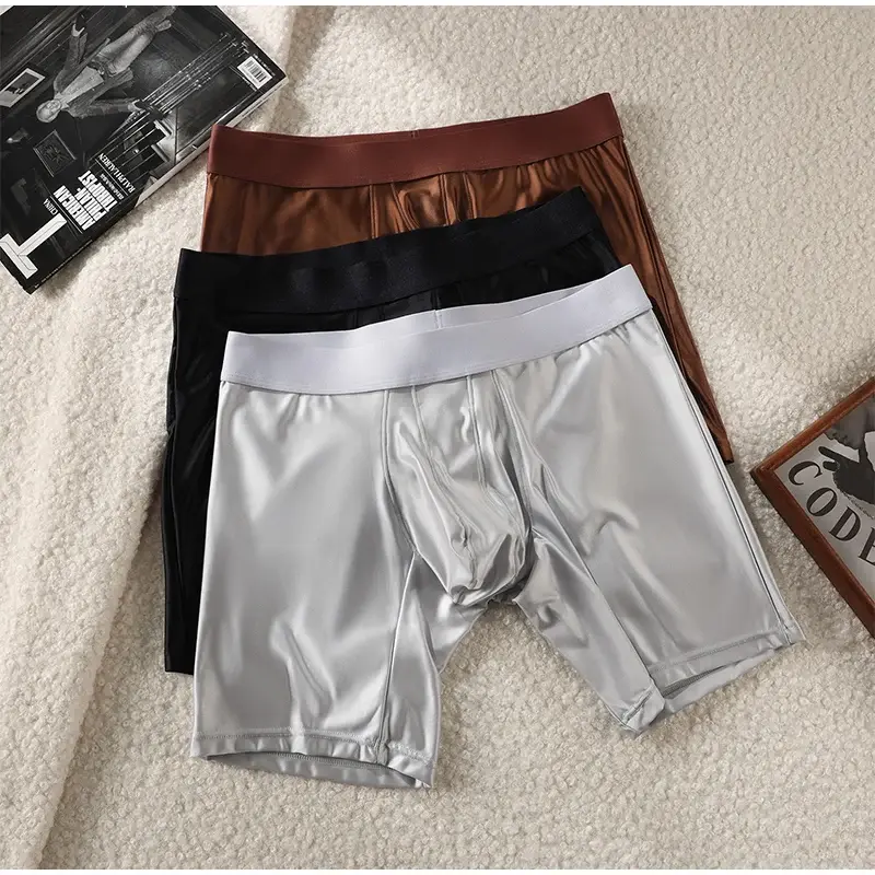 M-xxl Mens Underwear Boxers Solid U Pouch Panties Para sa Lalaki Extended Leg Boxer Shorts Homme Middle Waist Sports Underpants Lalaki