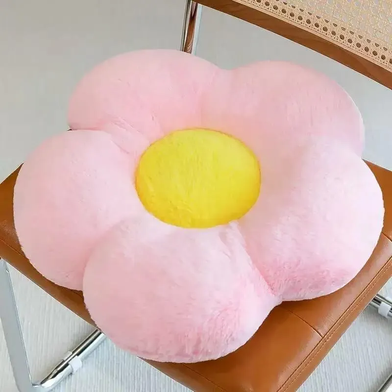 Generic Flower Shaped Plush Seat Cushion Soft Memory Cotton Round Pillow For Chair Bedroom Window Sofa Home Decor