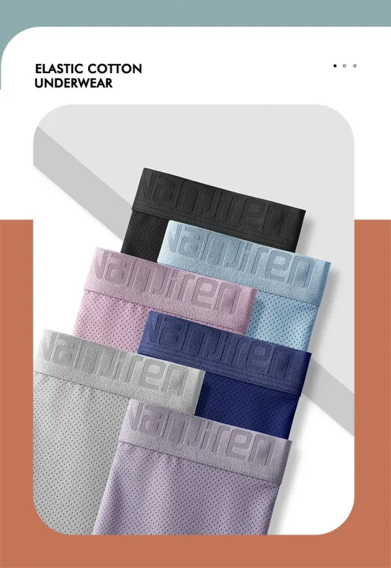4 ชิ้นผ้าไหมน้ำแข็งตาข่ายกางเกงบ็อกเซอร์ผู้ชายชุดชั้นใน Cool Underpant Breathable เซ็กซี่กางเกง Slim ชุดชั้นในไม้ไผ่ขายส่งจำนวนมาก L-6XL 3256806582323621