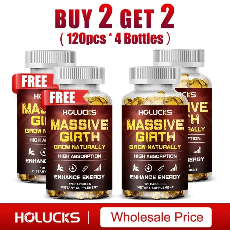 Buy 1 Get 1 Free! Massive Girth Supplement for Enhanced Blood Flow Stamina & Overall Male Performance Overall Wellness Vegan