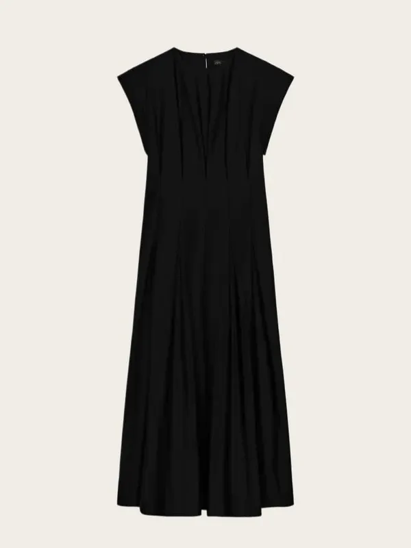 Women's Pleated Poplin 2026 New High Waist Dress Summer Casual Fashion Loose Comfortable Versatile in Assorted Colors Lady Dress