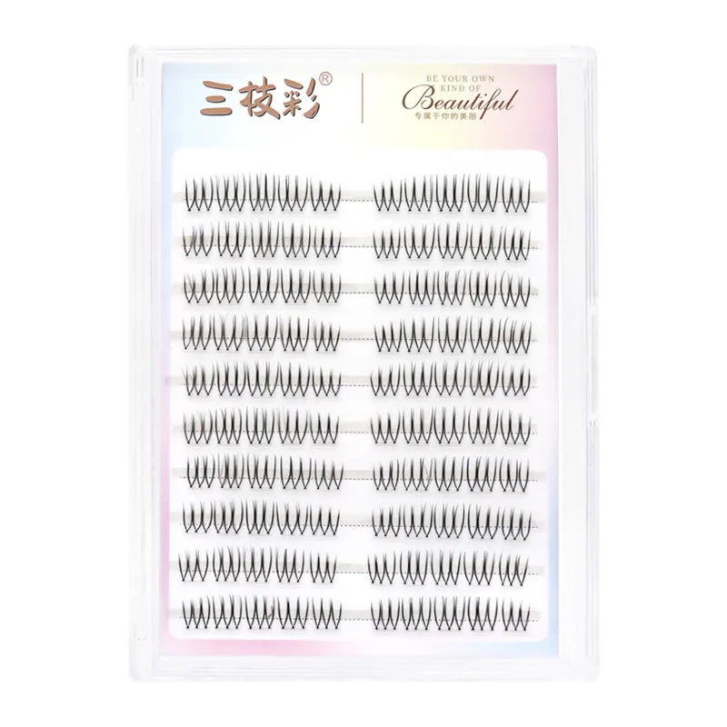 가짜 속눈썹 C 컬 자연스럽고 희미한 속눈썹 Wisps 만화 자체 접착 속눈썹 소녀에게 완벽한 나이트 아웃 아이 메이크업 도구