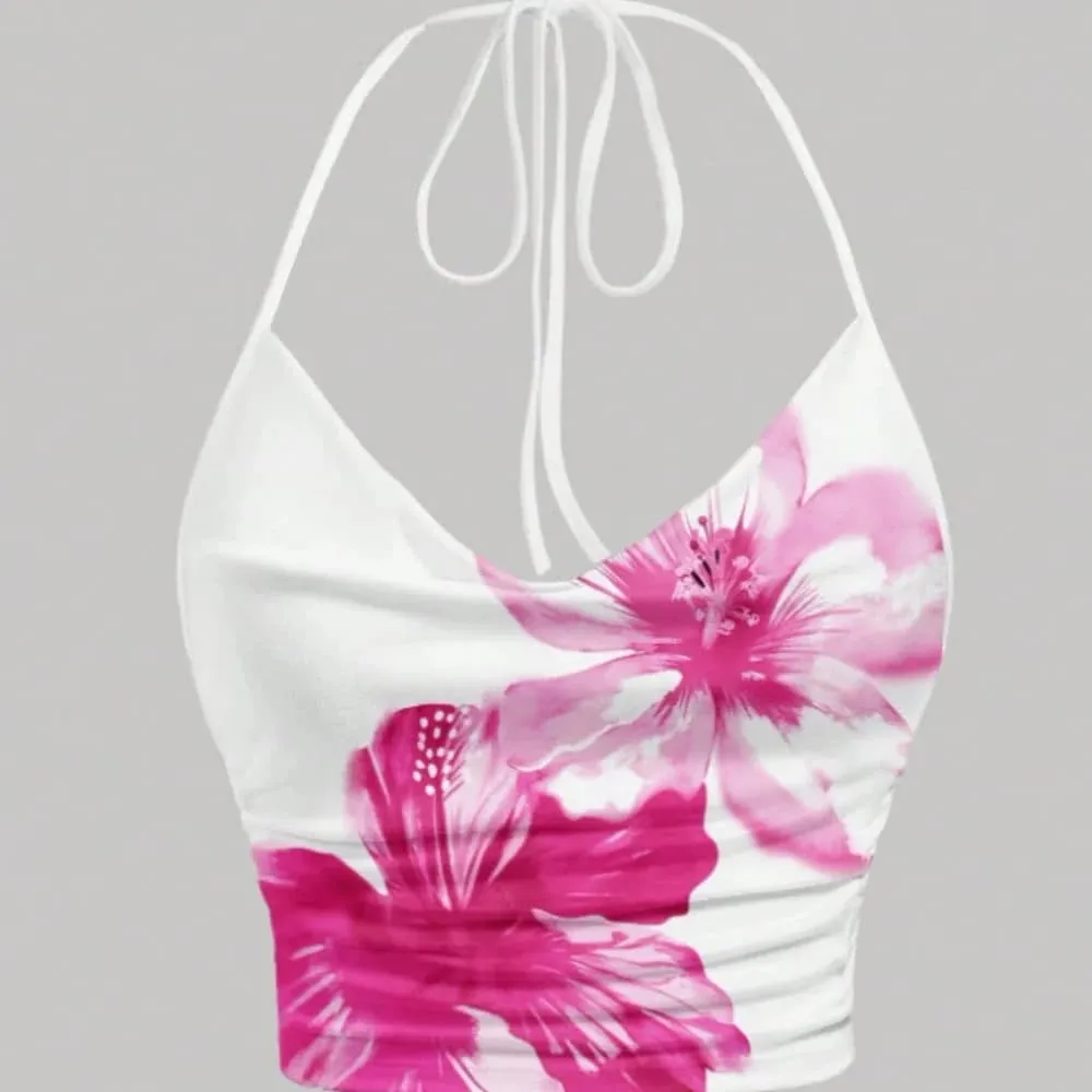Y2K Vest 2026 Summer Cross-Border European and American sexy Hot Girl Lace up Print Backless Versatile Vest Top Wholesale