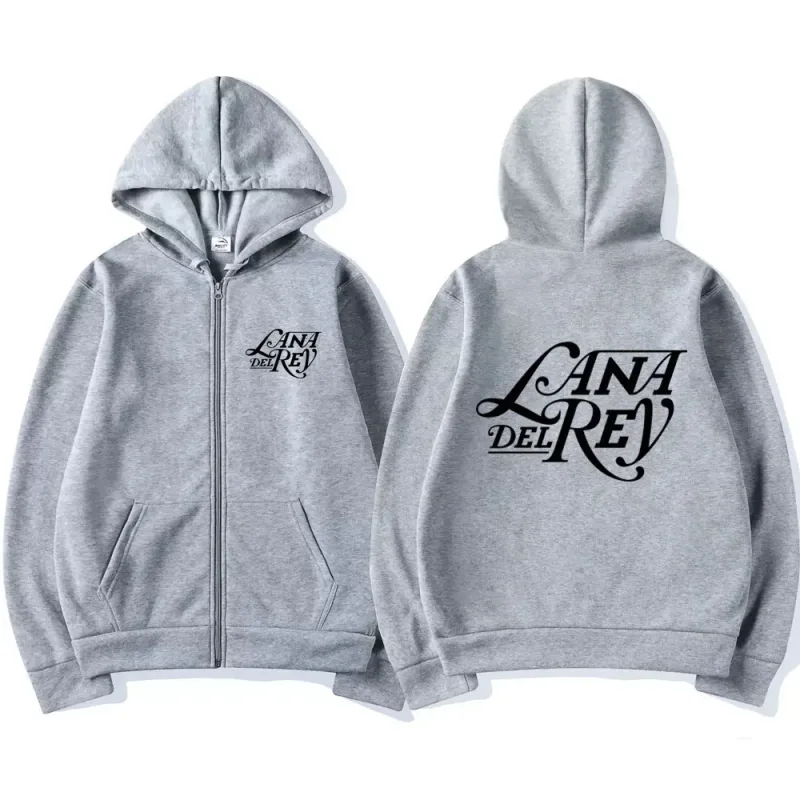 Lana Del Rey Graphic Logo Zipper Hoodie Men Women Vintage Oversized Zip Up Sweatshirt Fashion Fleece Hoodies Jackets Streetwear