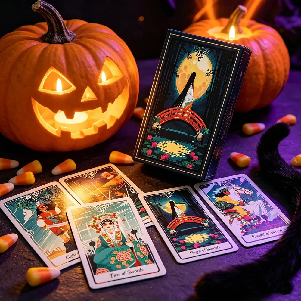 Hot-selling Tarot Cards A 78 Deck English Visions Divination Edition Borad Playing Games，Halloween and Christmas Games