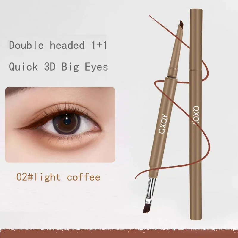 1 Pcs Double Head Easy To Color Gel Eyeliner Smooth and Waterproof Sweat Proof Dark Brown Lying Silkworm Outline Eyes Cosmetics