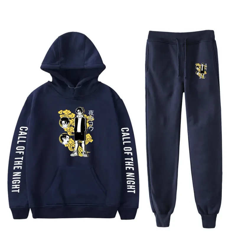 Harajuku Comfortable Call of the Night Print Sweatshirt Sweatpants Suit Hoodies+ Trousers Suit Boys/Girls 2 Piece Set Clothes