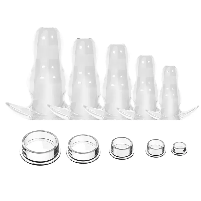 Purple TPE Hollow Tunnel Butt Plug Set - Graduated Open Anal Stretcher Plugs Flexible Sex Toy for Men & Women