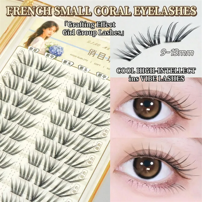French Soft Lightweight False Eyelashes Natural Look Segmented Design Flying Fluffy False Lashes for Women Eye Lash Makeup
