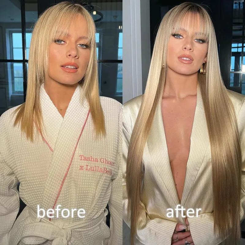 Synthetische 5 Clips in Haarverlängerungen, natürliche lange gewellte Frisuren, gefälschtes Haarteil, braun, schwarz, einteilig für Frauen