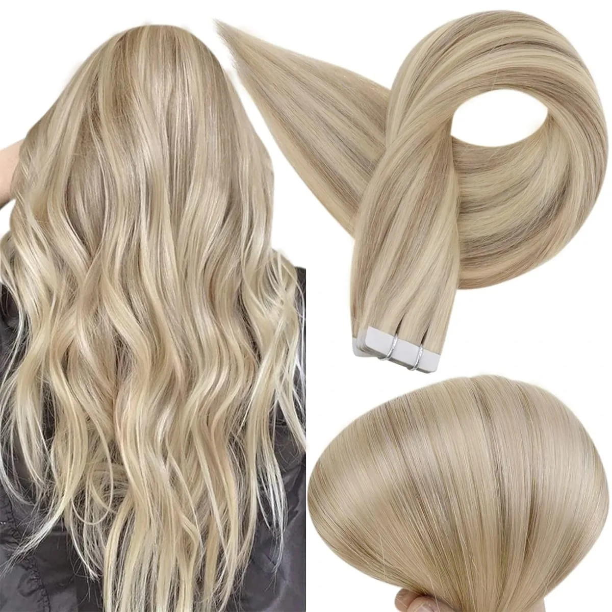 [Nova cor] fita de brilho completo em extensões de cabelo humano brasileiro remy extensões de cabelo reto 20 peças 50g para mulheres