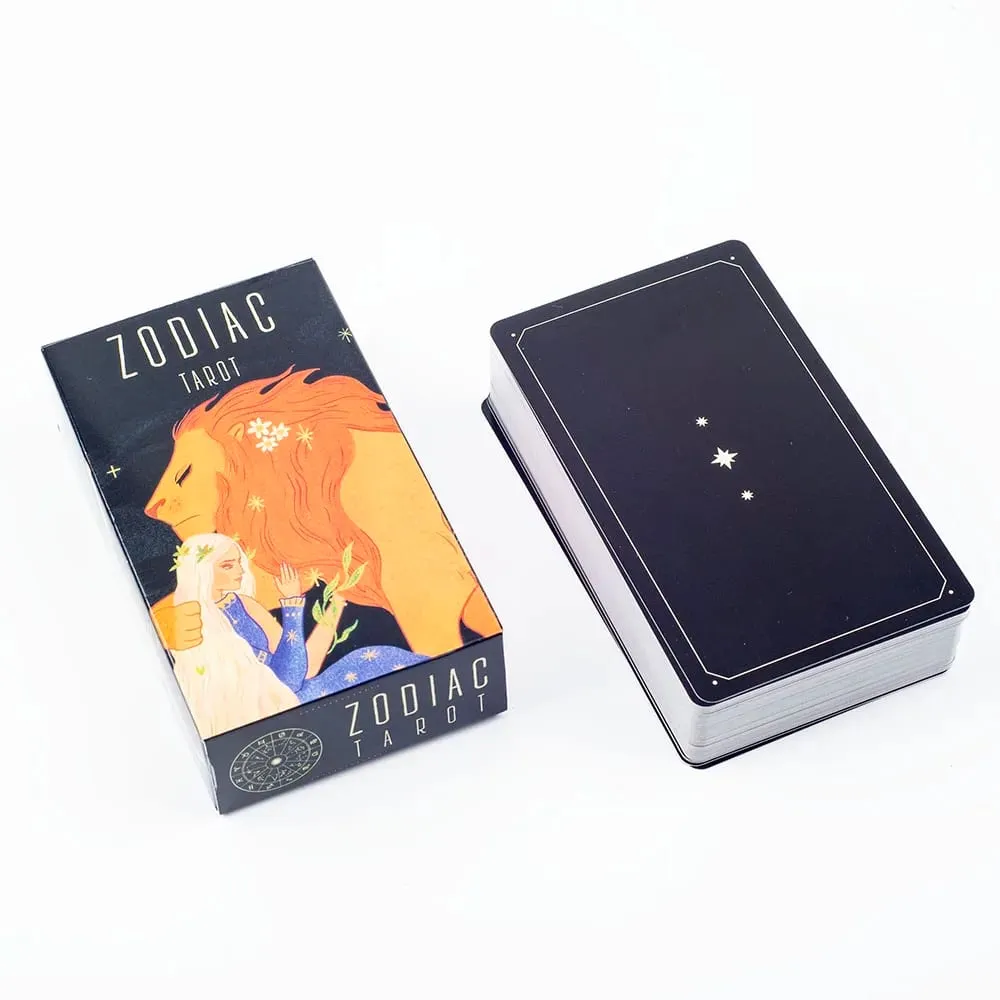 Zodiac Tarot 78-Card Deck Divinatory Path Under the Stars Engaging Board Playing Game for Family Gathering 10.3X6CM