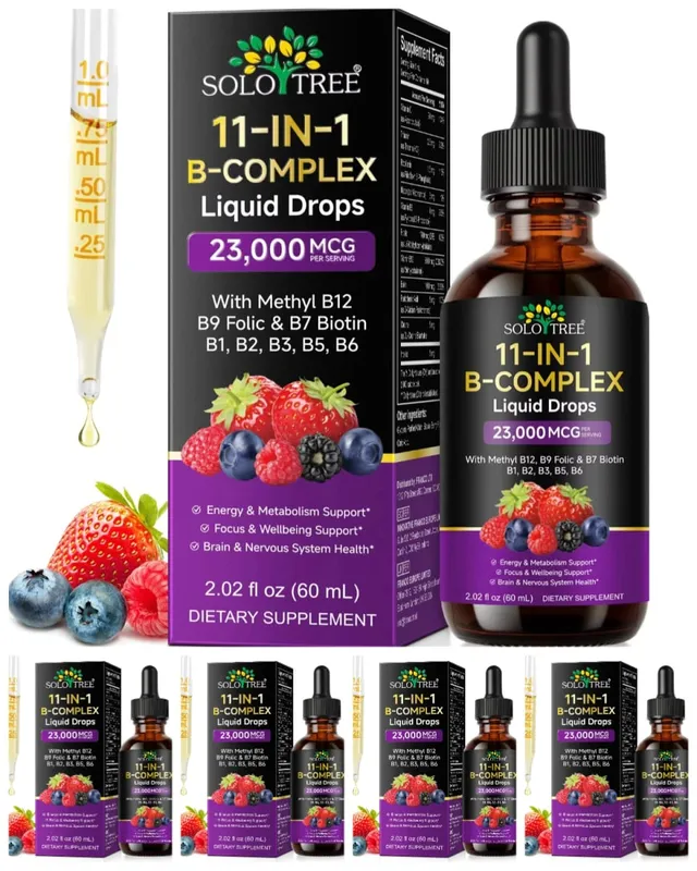 11 i 1 Vitamin B Complex Drops 23000mcg Vitamin B Oral Flydende Supplement til Energi Daglig Wellness Support 30 ML