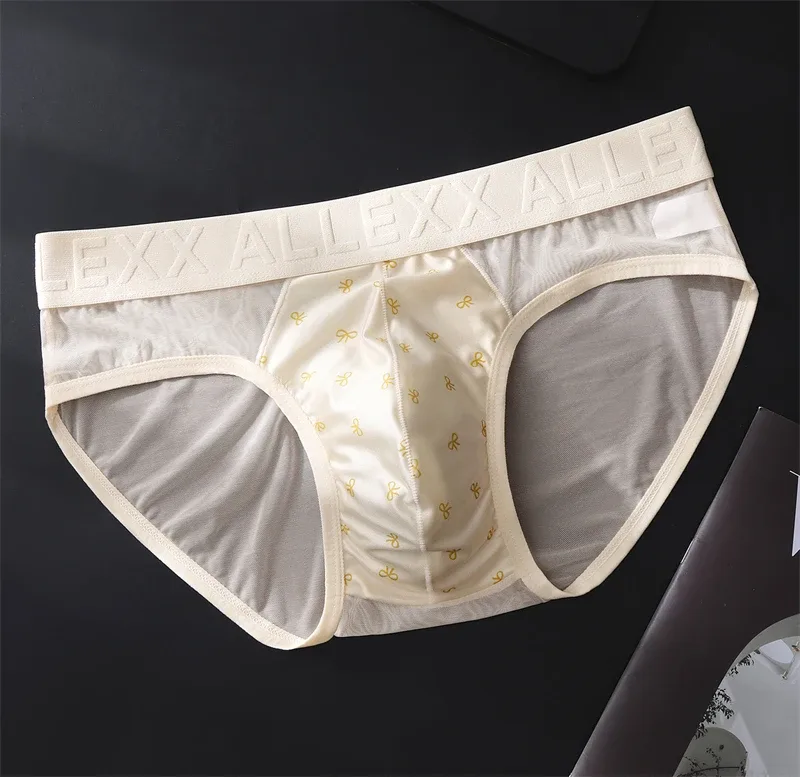 adults 18 plus cueca mesh men's underwear letter waist cuecas masculino print calzoncillos hombre 3D convex bag man lingеrie new