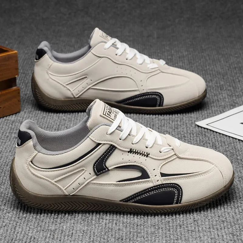 Retro Casual Sneakers for Men | Classic Low-Top Trainers with Contrast Stitching