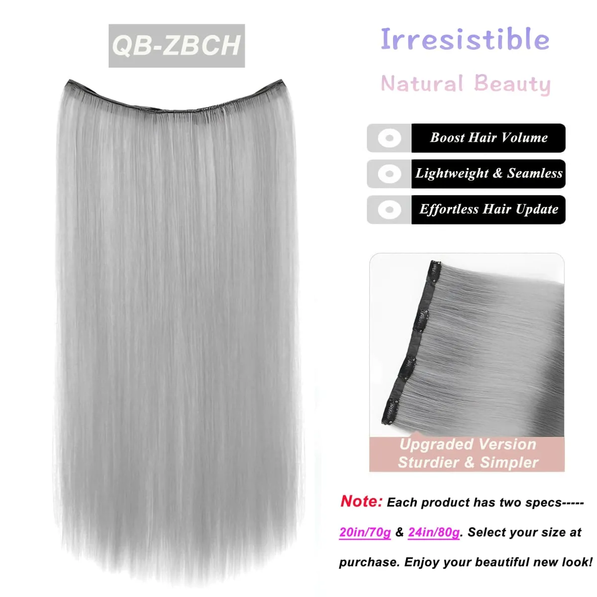 Synthetic Wavy/Straight Wigs Clip in Hair Extensions 20inches/24inches Clip On Hair Extensions for Women Hair Accessories