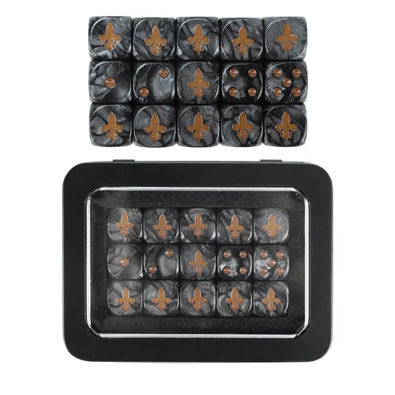 15PCS 16mm/0.63inch D6 Wargaming Dice Set for Tabletop Miniatures Game Damage Tracking Army Faction Themed Dice Tokens
