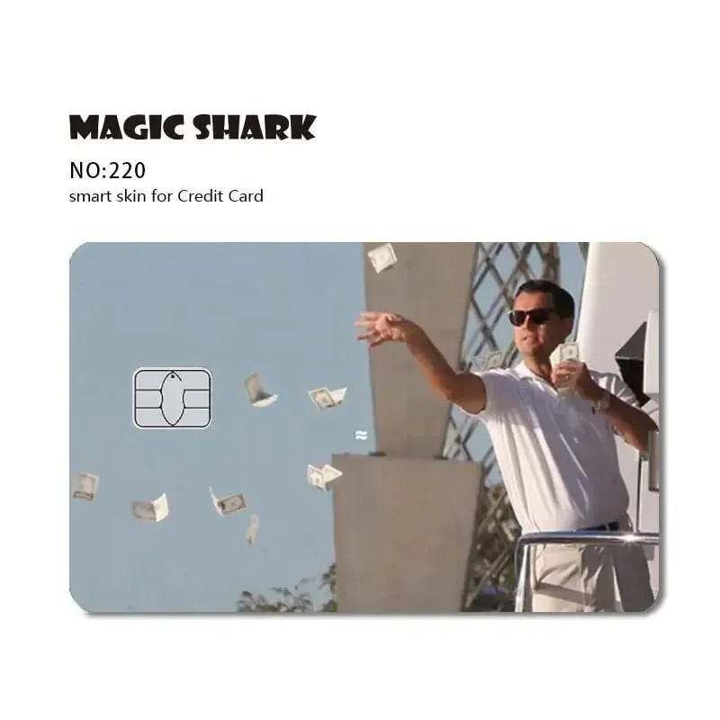 Magic Shark Meme Poke Dog Matte PVC Shockproof Sticker Film Skin Cover for Debit Credit Bank Card No Fade