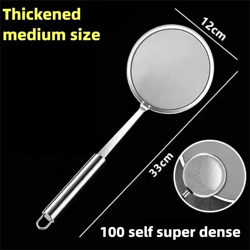 Filter Scoop Stainless Steel Fat Skimmer Spoon Fine Mesh Strainer Food Strainer With Handle Kitchen Oil Skimmer Strainer