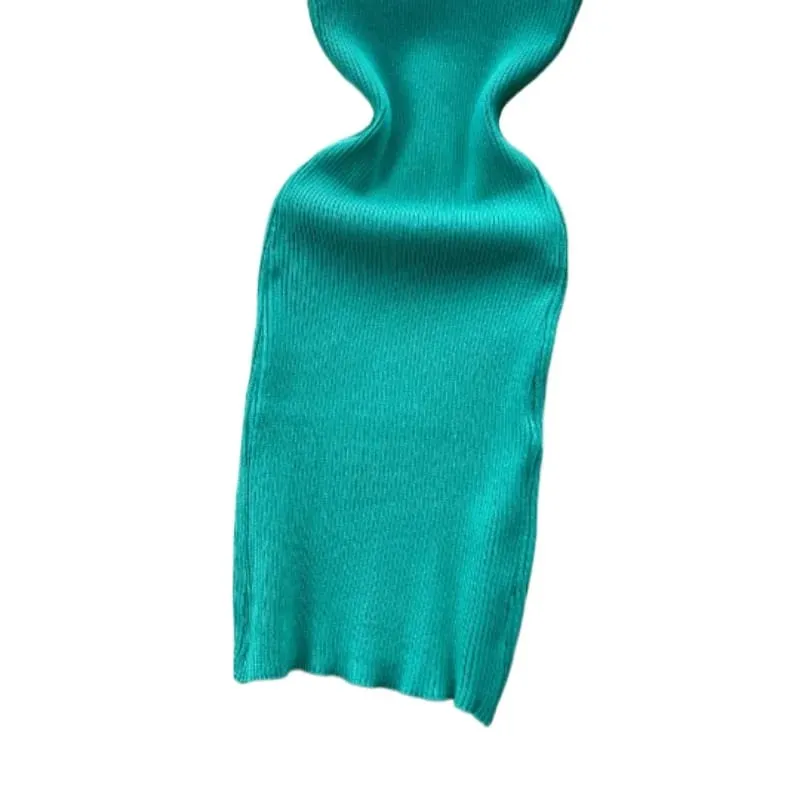 Women's Green Halter Short SundressSleeveless Ribbed Knit Stretchy Bodycon Mini Dress Slim Fit Casual Night Club Party Outfit