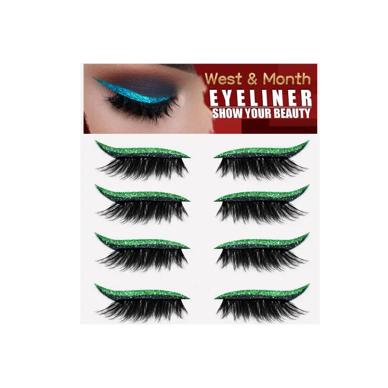 2in1 Eyeshadow Eyeliner Stickers False Eyelashes Waterproof Eyelash Liner Patches Instant Cat Eye Natural Look Party Eye Makeup