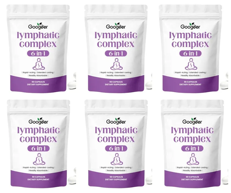 Googeer Lymphatic Complex 6-in-1 Capsules with Lymphatic Circulation and Drainage Support Magnesium Zinc Minerals 90 Capsules