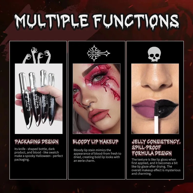 5 ชิ้นแต่งหน้าฮาโลวีนชุดผมชั่วคราวสีสเปรย์ Face Body Paint Stick อายแชโดว์ & Lip แต่งหน้าชุดเทศกาลเครื่องสำอาง — image 4